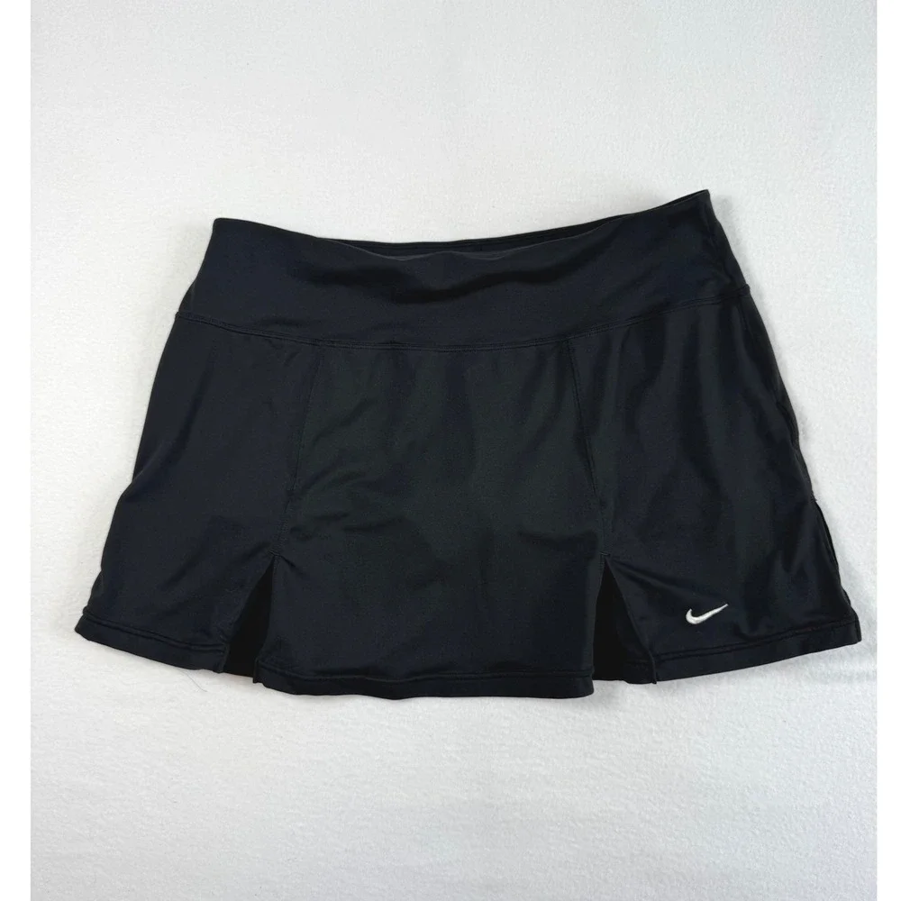 Athletic‎ Nike Womens Medium Skort Black Dri-FIT Tennis Golf Built-in Shorts